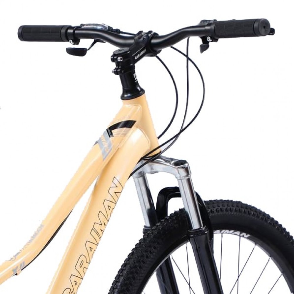 Bicicletă Caraiman, roți 24 sau 26 inch, cadru oțel, frâne pe disc, BEJ, TBA8 BICICLETE ADULTI