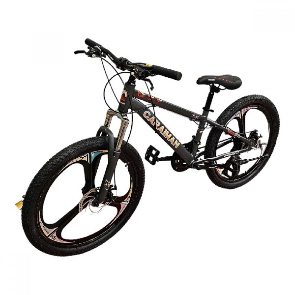 Bicicleta CARAIMAN 24TG, Gri, 24 inch, cu Rotile in 3 Spite, Cadru Otel, Frane pe Disc, 21 Viteze BICICLETE ADULTI Bicicleta CARAIMAN 24TG, Gri, 24 inch, cu Rotile in 3 Spite, Cadru Otel, Frane pe Disc, 21 Viteze BICICLETE ADULTI
