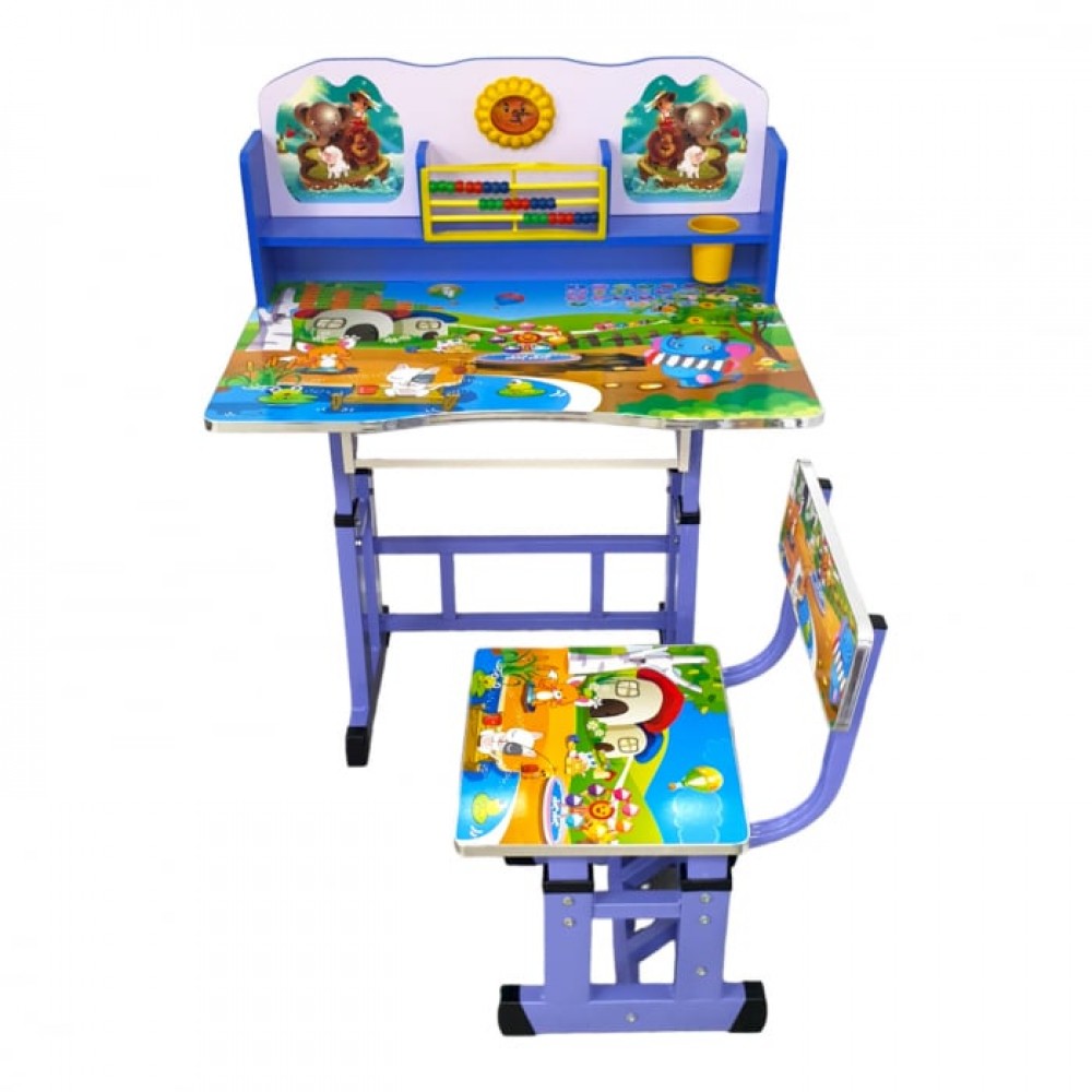 Set birou cu scăunel, metalic + MDF, 70 x45 cm, reglabil pe înălțime,  B3 BIROURI COPII