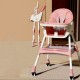 Scaun de masă pentru bebeluși, reglabil, pliabil, 2 în 1, roz, SM1