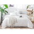 Lenjerie DIN FINET 6 piese, CEARCEAF DE PAT CU ELASTIC, pat dublu, chenar brodat, ALB,  LFE6PP1
