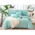 Lenjerie DIN FINET 6 piese, CEARCEAF DE PAT CU ELASTIC, pat dublu, chenar brodat, TURQOISE,  LFE6PP6