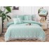 Lenjerie DIN FINET 6 piese, CEARCEAF DE PAT CU ELASTIC, pat dublu, DANTELA, TURQOISE,  LFE6PP7
