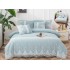 Lenjerie DIN FINET 6 piese, CEARCEAF DE PAT CU ELASTIC, pat dublu, BLEU,  LFE6PP8