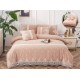 Lenjerie DIN FINET 6 piese, CEARCEAF DE PAT CU ELASTIC, pat dublu, PUDRA,  LFE6PP11 Lenjerii din finet 6 piese cu  elastic