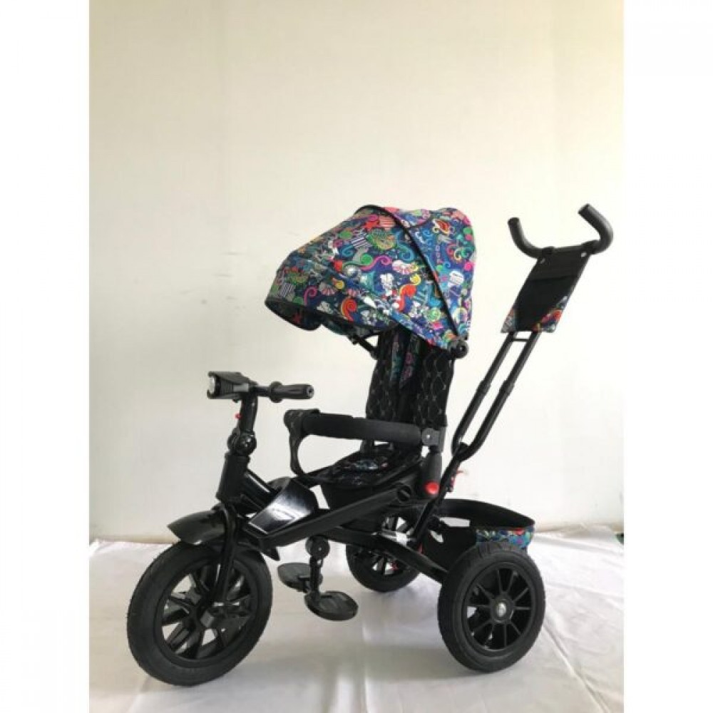 Tricicleta copii cu scaun reversibil si spatar reglabil multicolor 5099 EVA TRICICLETE