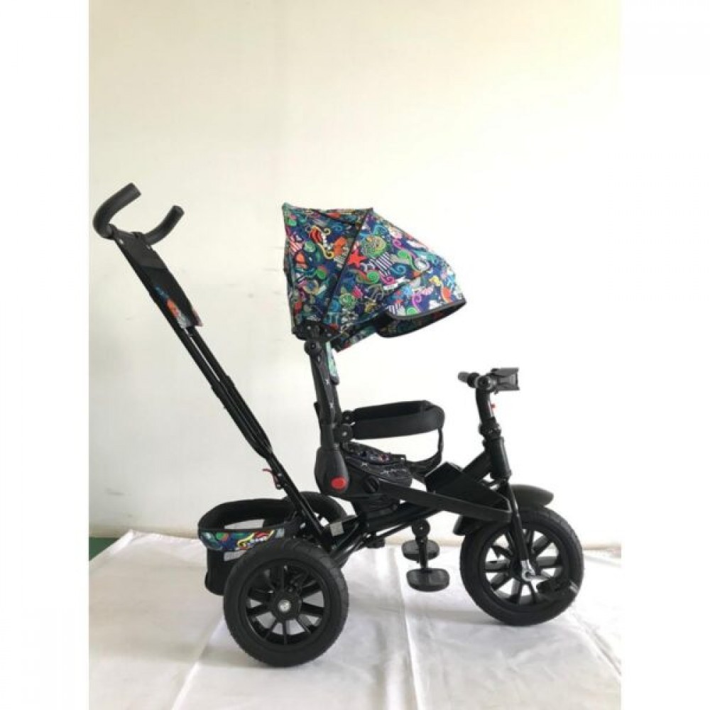 Tricicleta copii cu scaun reversibil si spatar reglabil multicolor 5099 EVA TRICICLETE