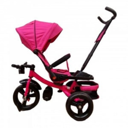 Tricicleta copii cu scaun reversibil si spatar reglabil negru-auriu 5099 EVA