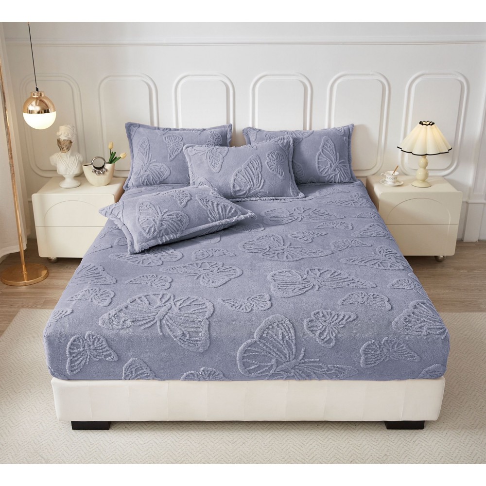 Husa de Pat Cocolino+2 Fete Perna,Fluturi 3D in relief HCF3D7 Huse cocolino