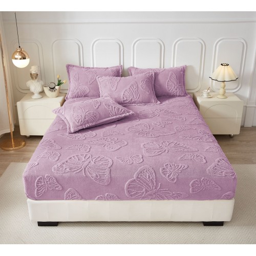 Husa de Pat Cocolino+2 Fete Perna,Fluturi 3D in relief HCF3D5