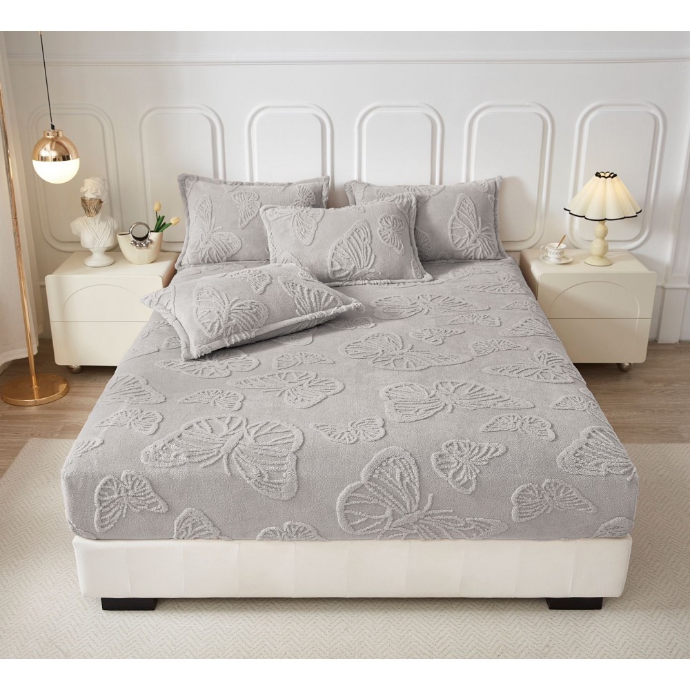 Husa de Pat Cocolino+2 Fete Perna,Fluturi 3D in relief HCF3D4 Huse cocolino
