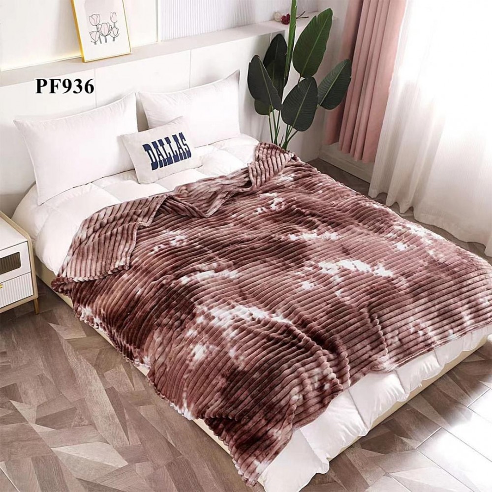 Pătură catifelată cocolino-MATERIAL GROS GROFAT pentru pat dublu COD: PGFD7 Paturi cocolino grofate