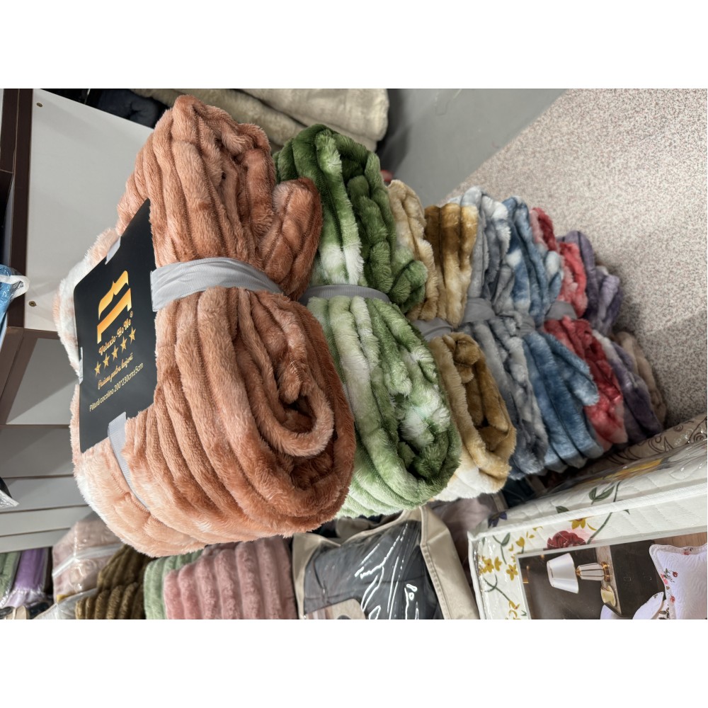 Pătură catifelată cocolino-MATERIAL GROS GROFAT pentru pat dublu COD: PGFD1 Paturi cocolino grofate