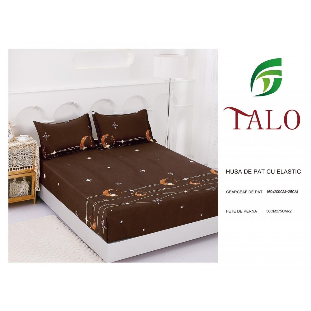 Husa Finet Elastic 160x200 + 2 Fete de perna 50x70 HFS8 HUSE FINET 160 X 200