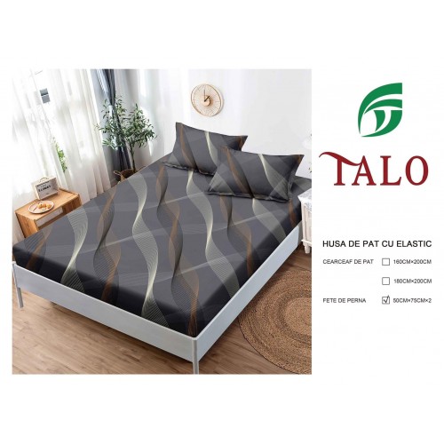 Husa Finet Elastic 160x200 + 2 Fete de perna 50x70 HFS5