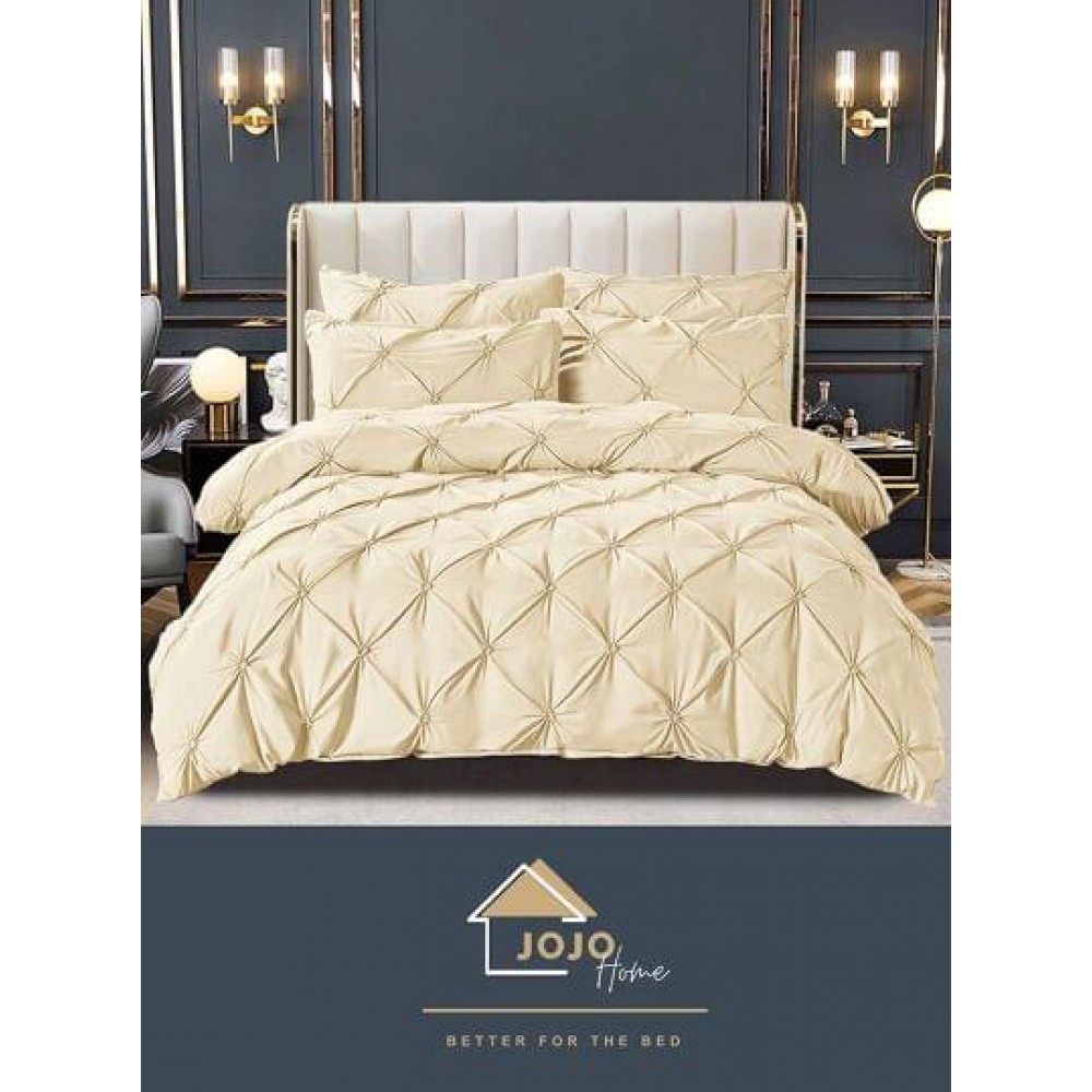 Lenjerie pat dublu, BUMBAC FINET, 6 piese PREMIUM, cu PLIURI CUSUTE 3D , LFPJ2 Lenjerii finet 6 piese uni pliuri 3d