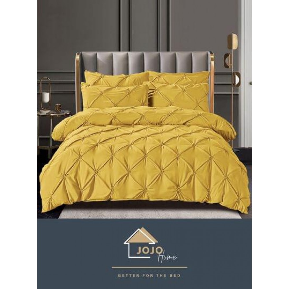 Lenjerie pat dublu, BUMBAC FINET, 6 piese PREMIUM, cu PLIURI CUSUTE 3D , LFPJ5 Lenjerii finet 6 piese uni pliuri 3d