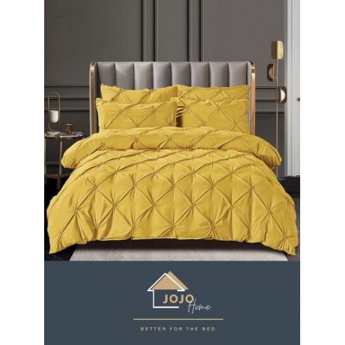 Lenjerie pat dublu, BUMBAC FINET, 6 piese PREMIUM, cu PLIURI CUSUTE 3D , LFPJ5