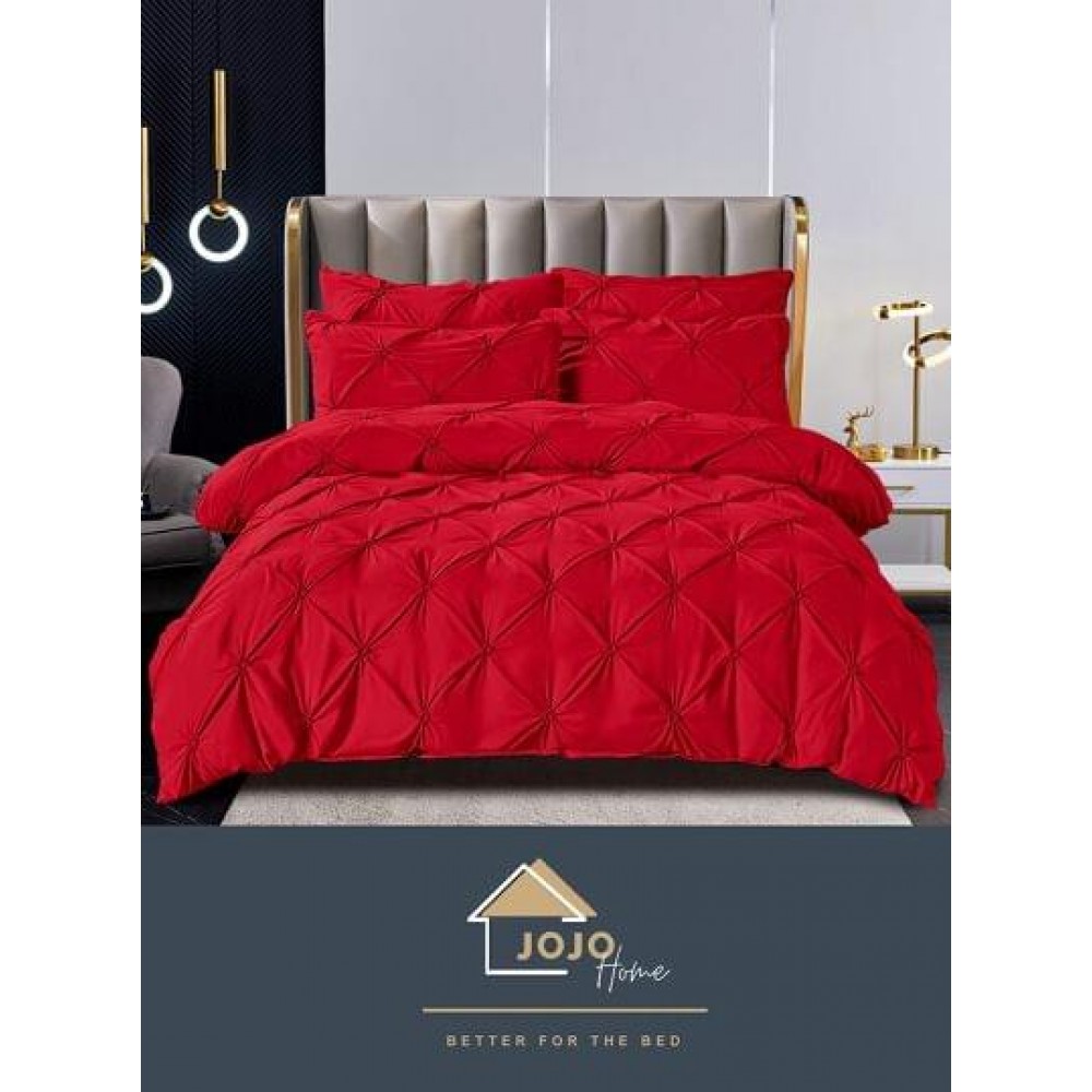 Lenjerie pat dublu, BUMBAC FINET, 6 piese PREMIUM, cu PLIURI CUSUTE 3D , LFPJ6 Lenjerii finet 6 piese uni pliuri 3d