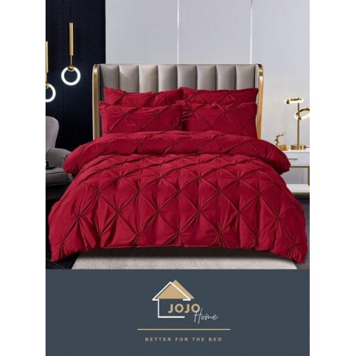 Lenjerie pat dublu, BUMBAC FINET, 6 piese PREMIUM, cu PLIURI CUSUTE 3D , LFPJ7