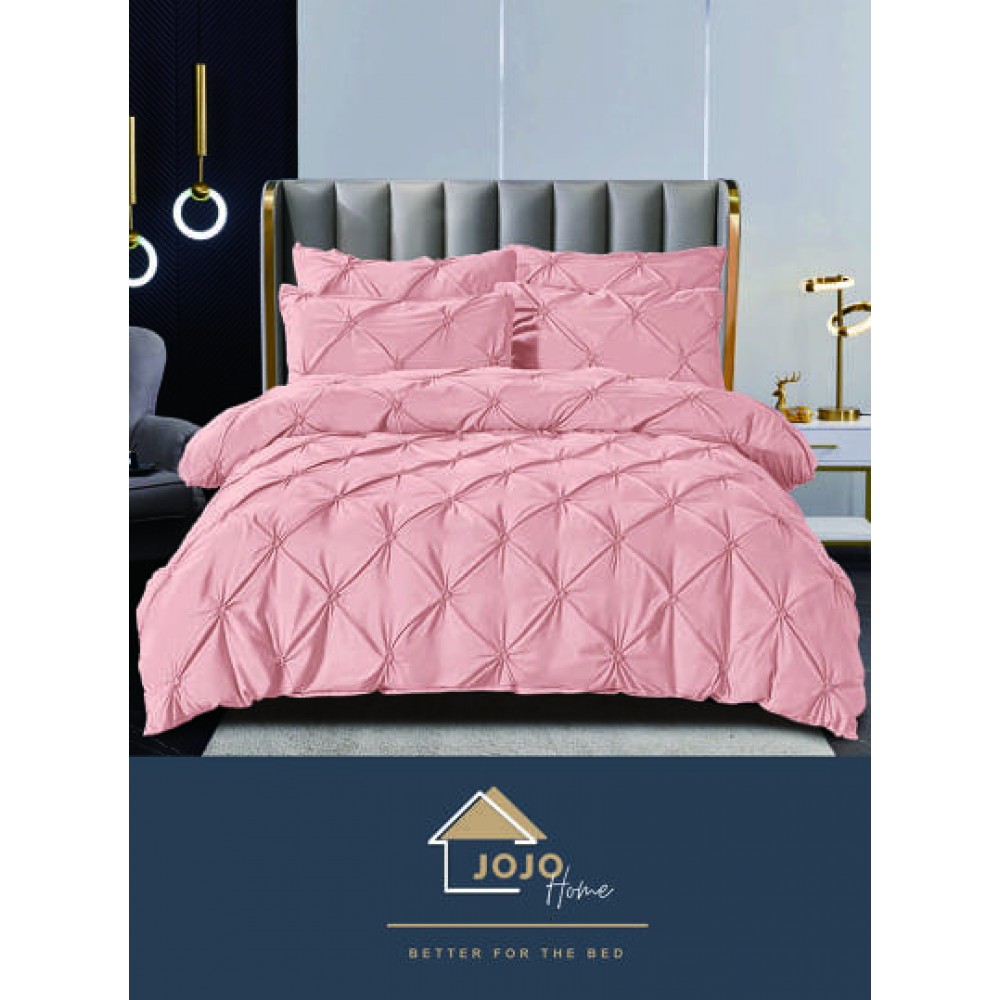 Lenjerie pat dublu, BUMBAC FINET, 6 piese PREMIUM, cu PLIURI CUSUTE 3D , LFPJ8 Lenjerii finet 6 piese uni pliuri 3d