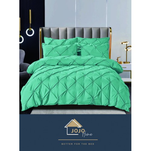 Lenjerie pat dublu, BUMBAC FINET, 6 piese PREMIUM, cu PLIURI CUSUTE 3D , LFPJ9