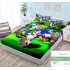 Set husa de pat dublu cu elastic si 2 fete de perna, Sonik 140 X 200