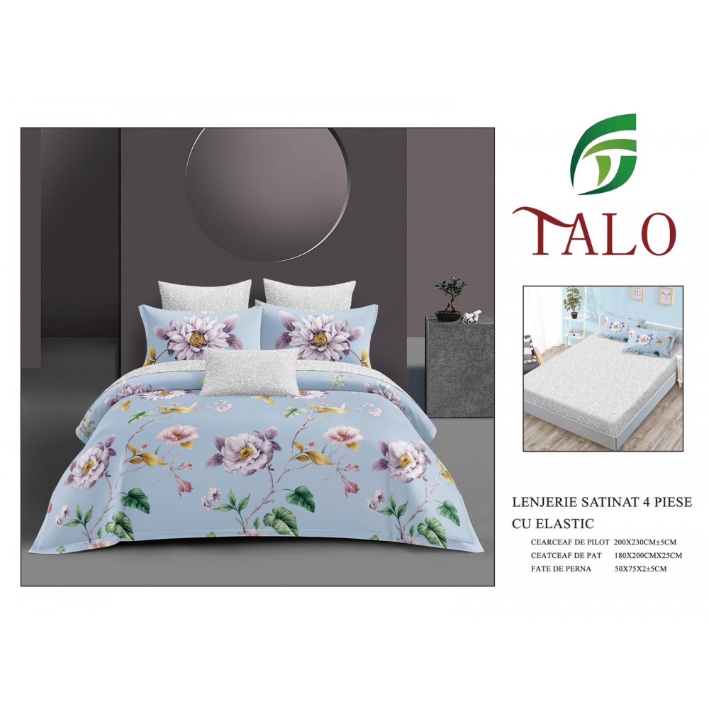 Lenjerie dublă, Bumbac satinat cu Elastic, 4 piese, COD: TRS5 LENJERII DIN BUMBAC SATINAT