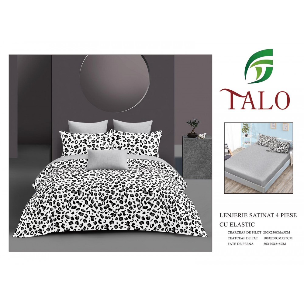 Lenjerie dublă, Bumbac satinat cu Elastic, 4 piese, COD: TRS13 LENJERII DIN BUMBAC SATINAT
