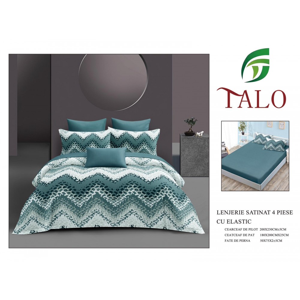 Lenjerie dublă, Bumbac satinat cu Elastic, 4 piese, COD: TRS17 LENJERII DIN BUMBAC SATINAT