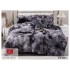 Set Lenjerie De Pat Pufoasa FLUFFY 6 piese, pat dublu GRI INCHIS DEGRADE EL-001