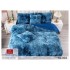 Set Lenjerie De Pat Pufoasa FLUFFY 6 piese, pat dublu,ALBASTRU DEGRADE, EL-003