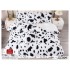 Set Lenjerie De Pat Pufoasa FLUFFY 6 piese, pat dublu,ANIMAL PRINT ALB NEGRU, EL-009