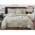 Set lenjerie BUMBAC - finet , 6 piese , CU ELASTIC ,pentru pat dublu cu volanas LFVPK15