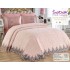 Cuvertura de lux cu broderie eleganta, 6 piese, pat 2 persoane, ROZ DESCHIS , CL6PL10