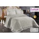 Cuvertura de lux cu broderie eleganta, 6 piese, pat 2 persoane, GRI, CL6PL6 CUVERTURI LUX 6 PIESE  CATIFEA