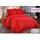 Cuvertura de lux cu broderie eleganta, 6 piese, pat 2 persoane, ROSU, CL6PL7 CUVERTURI LUX 6 PIESE  CATIFEA