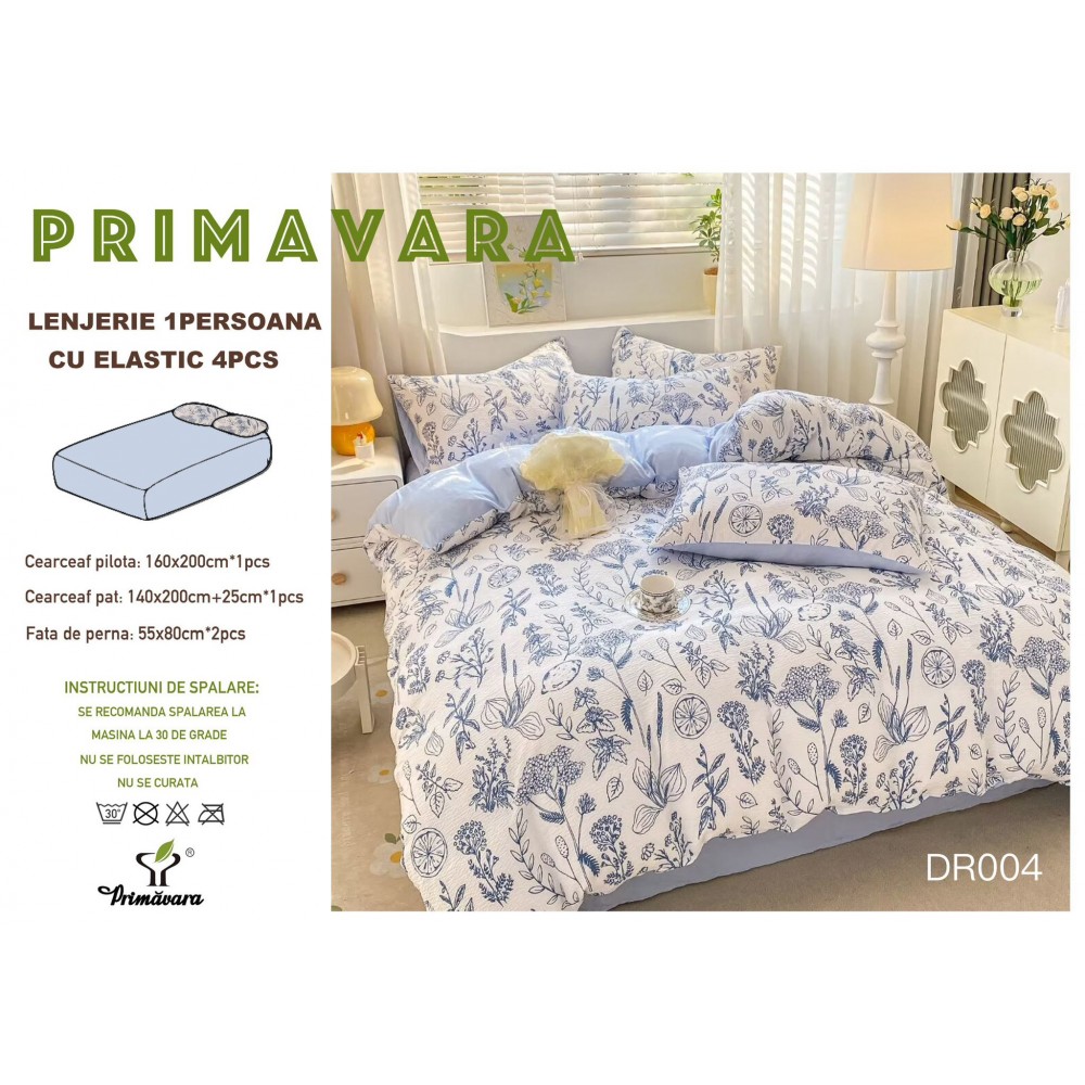 Lenjerie  4 piese finet creponat LCC1P4 LENJERII DIN FINET 4 PIESE  CREPONAT  / PRIMAVARA