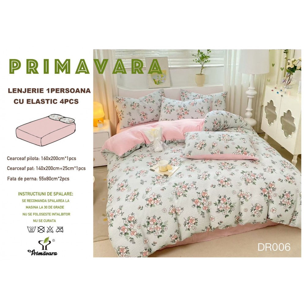 Lenjerie  4 piese finet creponat LCC1P7 LENJERII DIN FINET 4 PIESE  CREPONAT  / PRIMAVARA