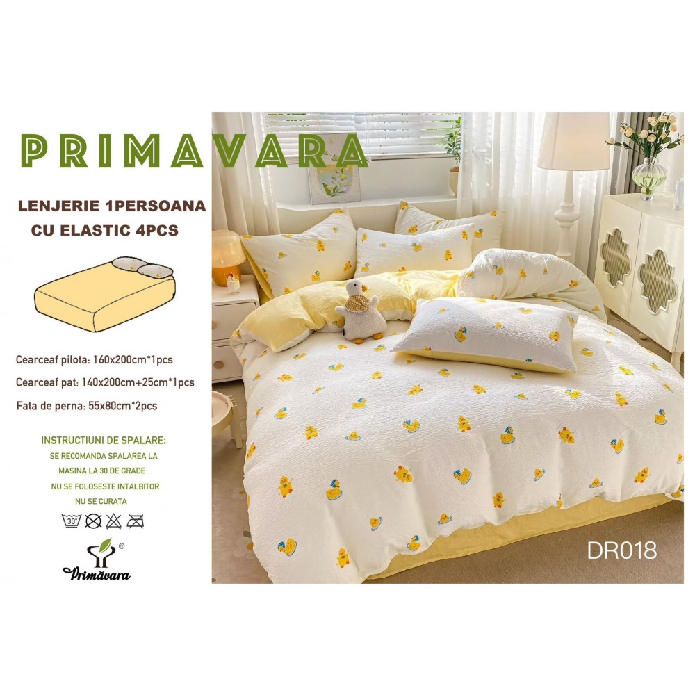 Lenjerie  4 piese finet creponat LCC1P8 LENJERII DIN FINET 4 PIESE  CREPONAT  / PRIMAVARA