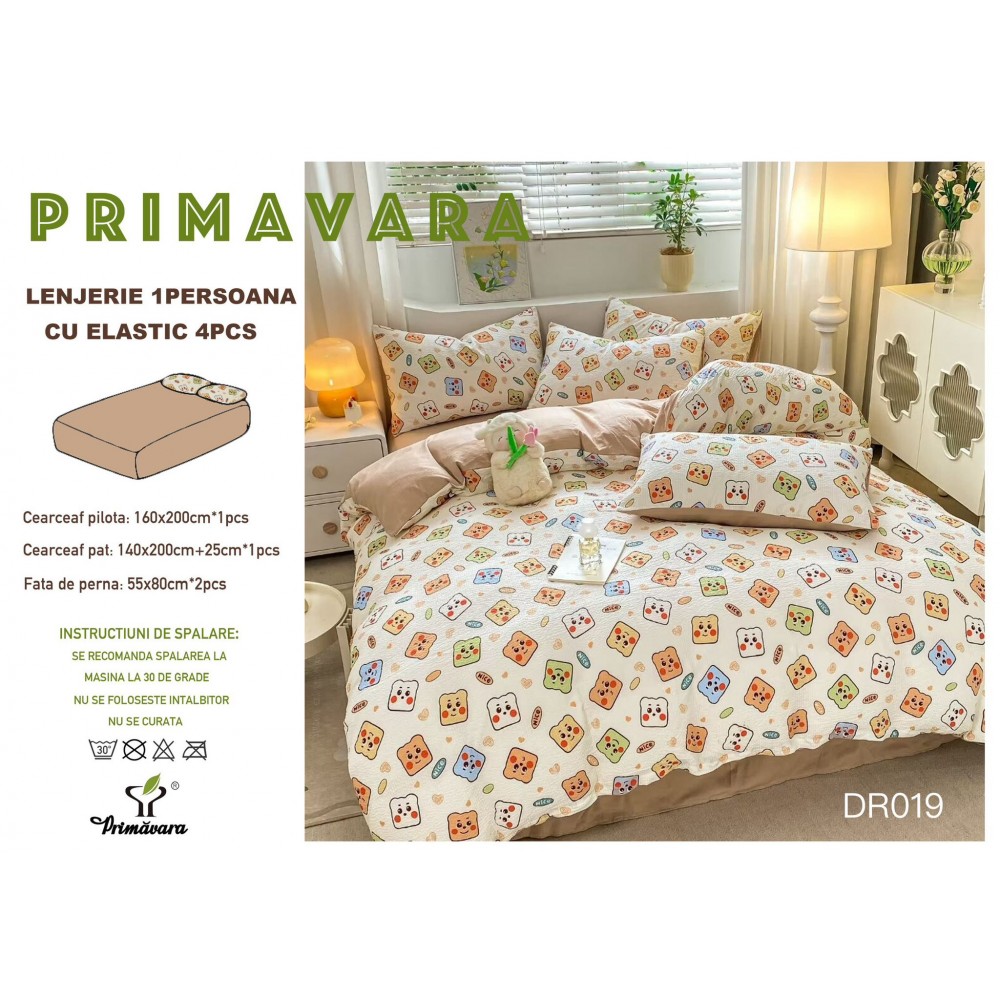 Lenjerie  4 piese finet creponat LCC1P11 LENJERII DIN FINET 4 PIESE  CREPONAT  / PRIMAVARA