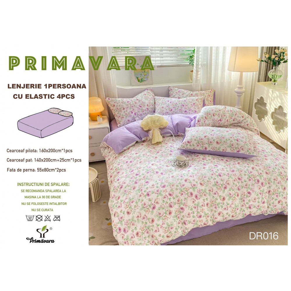 Lenjerie  4 piese finet creponat LCC1P12 LENJERII DIN FINET 4 PIESE  CREPONAT  / PRIMAVARA