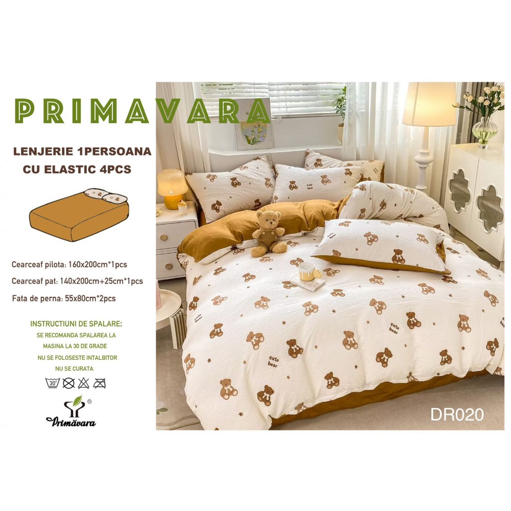 Lenjerie  4 piese finet creponat LCC1P14 LENJERII DIN FINET 4 PIESE  CREPONAT  / PRIMAVARA