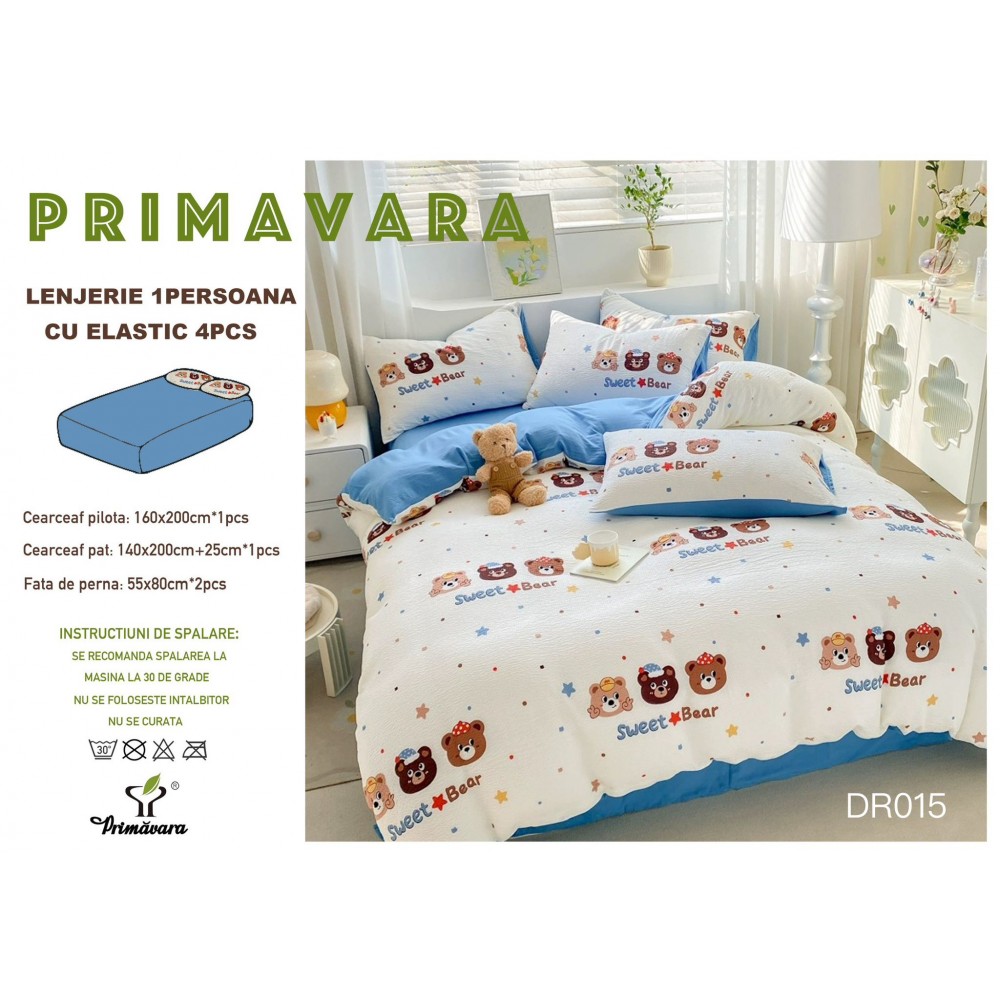 Lenjerie  4 piese finet creponat LCC1P16 LENJERII DIN FINET 4 PIESE  CREPONAT  / PRIMAVARA