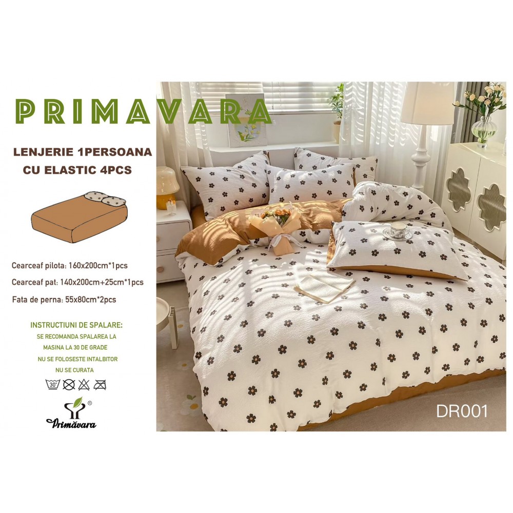 Lenjerie  4 piese finet creponat LCC1P17 LENJERII DIN FINET 4 PIESE  CREPONAT  / PRIMAVARA