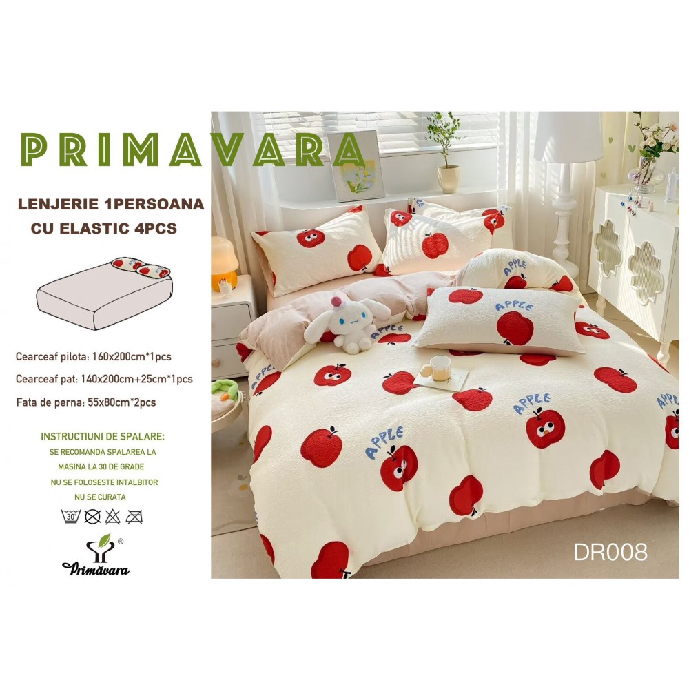 Lenjerie  4 piese finet creponat LCC1P18 LENJERII DIN FINET 4 PIESE  CREPONAT  / PRIMAVARA