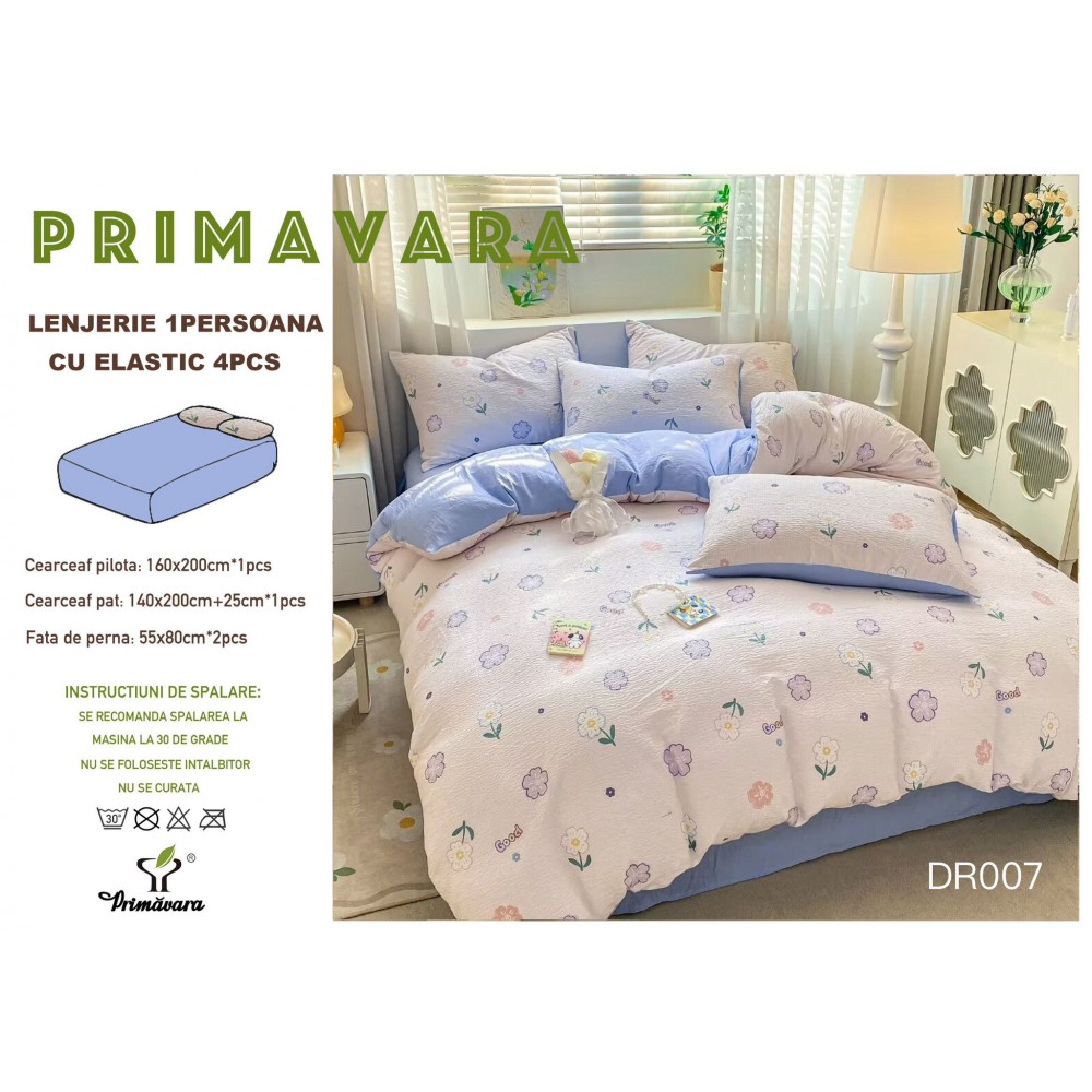 Lenjerie  4 piese finet creponat LCC1P20 LENJERII DIN FINET 4 PIESE  CREPONAT  / PRIMAVARA