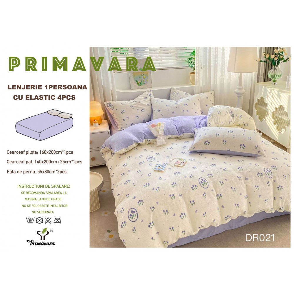 Lenjerie  4 piese finet creponat LCC1P21 LENJERII DIN FINET 4 PIESE  CREPONAT  / PRIMAVARA