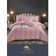 Lenjerie de pat, 2 persoane, damasc, 6 piese, cu elastic, UniDeluxe LDJ6PE16 Lenjerii Damasc cu elastic