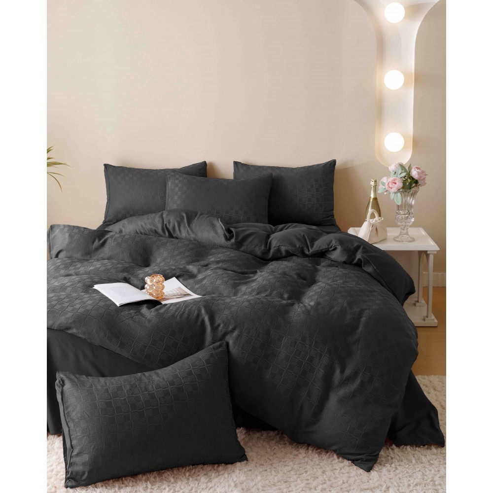 Lenjerie pat dublu, JACQUARD FINETAT, 6 piese, Jojo Home Lenjerii JACQUARD finetat